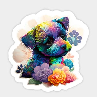 The T-SHIRT WITH PUPPY FROM FLOWERS That Wins Customers Sticker